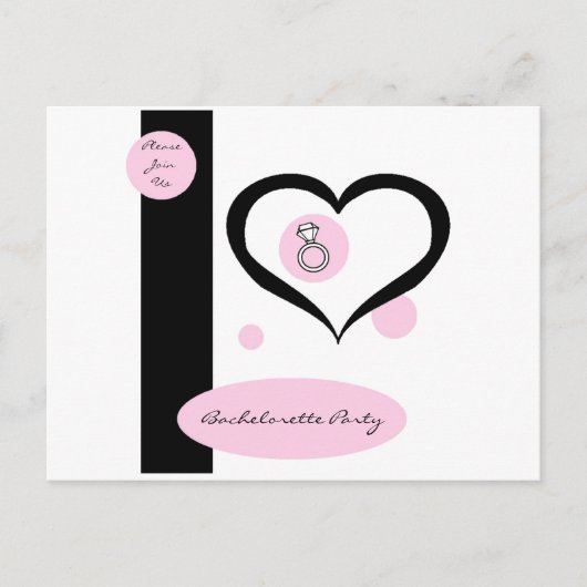 Roze Pinstripe Bachelorette Party Briefkaart (Voorkant)