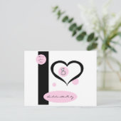 Roze Pinstripe Bachelorette Party Briefkaart (Staand voorkant)