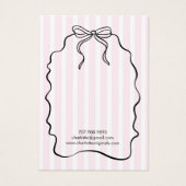 Roze Pinstripe Lint Oorbel Sieraden Display Kaart (Achterkant)