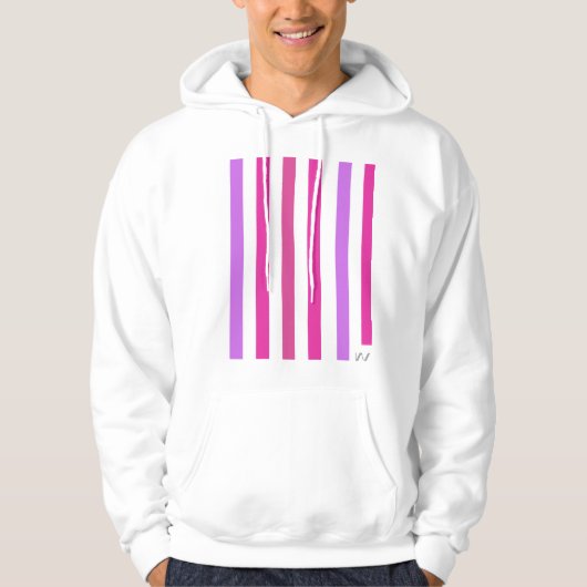 Roze Pinstripe Unisex Pullover Hoodie (Voorkant)