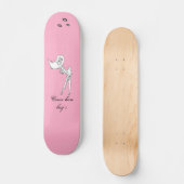 roze pinup 23, aangeraakt, aangeraakt, aangeraakt, skateboard (Voorkant)