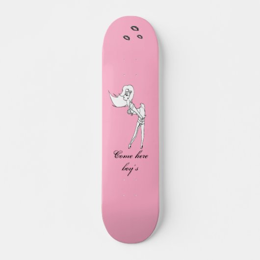 roze pinup 23, aangeraakt, aangeraakt, aangeraakt, skateboard (Voorkant)