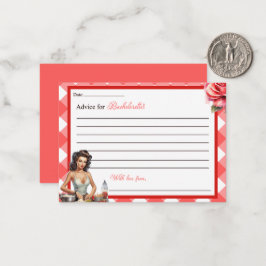 Roze Pinup Bachelorette Advies voor bruid Kaart Notitiekaartje
