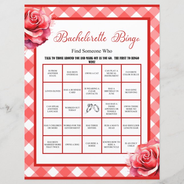 Roze Pinup Bachelorette Party Bingogame (Voorkant)