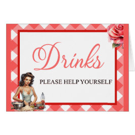 Roze Pinup Bachelorette Party Drinken Kaart