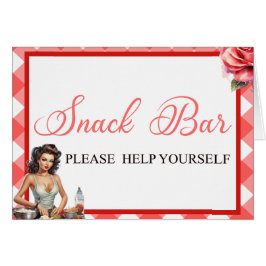 Roze Pinup Bachelorette Party Snack Bar Kaart