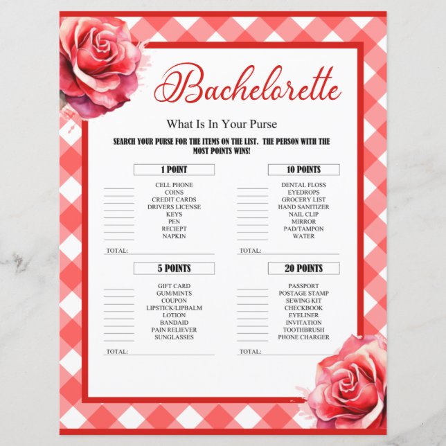 Roze Pinup vrijgezellenfeest in je tas spel (Voorkant)