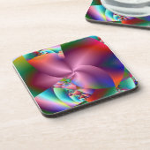 Roze Pinwheels Abstracte Cork Onderzetters Reeks 6 (Linkerzijde)