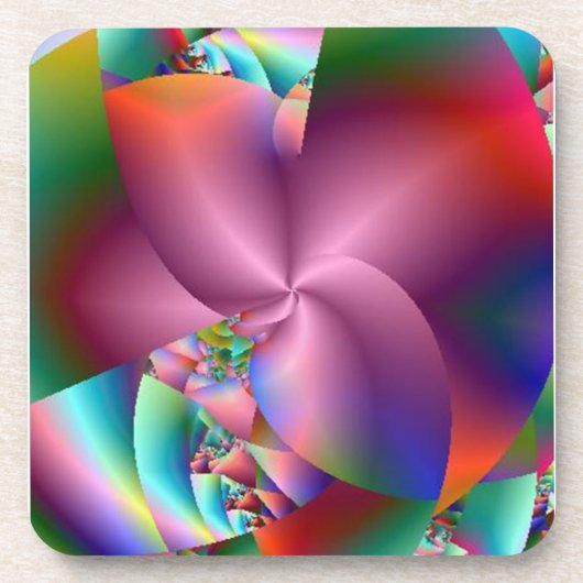 Roze Pinwheels Abstracte Cork Onderzetters Reeks 6 (Voorkant)