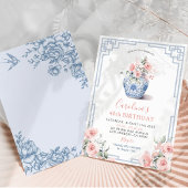 Roze Pioen Aardappelroze Pot Chinoiserie Verjaarda Kaart