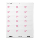 Roze Pioen Adreslabel Etiket (Full Sheet)