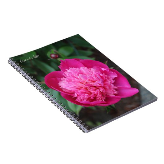 Roze Pioen & Baby Bud Notitieboek (Rechterzijde)