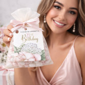 Roze Pioen Bloem 21e Verjaardag  Bedankjes Labels