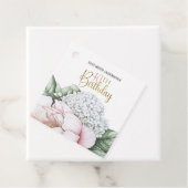 Roze Pioen Bloem 40e Verjaardag Bedankjes Labels (In situ)
