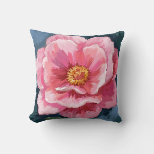 Roze Pioen Bloem Aquarel Bloemstuk Kussen