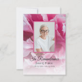 Roze Pioen Bloem Begrafenis Sympathie Bedankkaart (Voorkant)