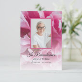 Roze Pioen Bloem Begrafenis Sympathie Bedankkaart (Staand voorkant)