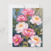 Roze Pioen Bloem Boeket Kaart (Voorkant)