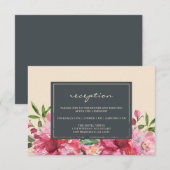 Roze Pioen Bloem Botanisch Ivoren Bruiloft Informatiekaartje (Voorkant / Achterkant)