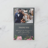 Roze Pioen Bloem Botanische Trouwfoto Bedankkaart (Binnen)