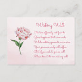 Roze Pioen Bloem Bruiloft Wishing Well Kaarten (Voorkant)
