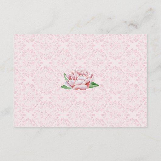 Roze Pioen Bloem Bruiloft Wishing Well Kaarten (Achterkant)