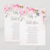 Roze Pioen Bloem Bruiloft Zitplaats Grafiek Tafel (Voorkant / Achterkant)