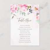 Roze Pioen Bloem Bruiloft Zitplaats Grafiek Tafel (Achterkant)