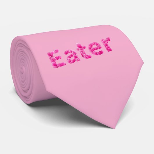 Roze Pioen Bloem Eter Stropdas (Opgerold)
