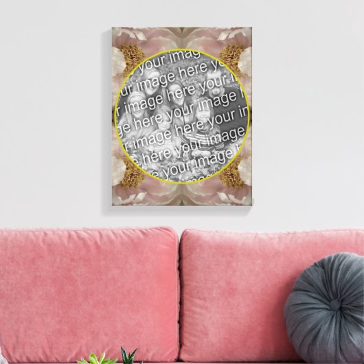 Roze Pioen Bloem Frame Maak Je Eigen Foto Canvas Afdruk (Insitu (Woonkamer))