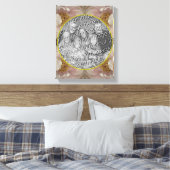 Roze Pioen Bloem Frame Maak Je Eigen Foto Canvas Afdruk (Insitu (Slaapkamer))