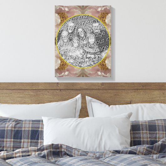 Roze Pioen Bloem Frame Maak Je Eigen Foto Canvas Afdruk (Insitu (Slaapkamer))