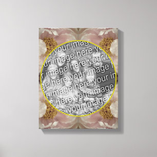 Roze Pioen Bloem Frame Maak Je Eigen Foto Canvas Afdruk