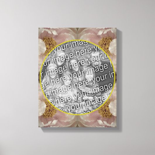 Roze Pioen Bloem Frame Maak Je Eigen Foto Canvas Afdruk (Voorkant)