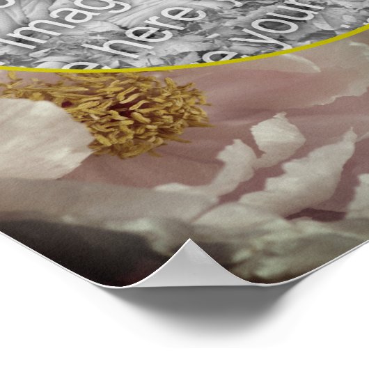 Roze Pioen Bloem Frame Maak Je Eigen Foto Poster (Hoek)