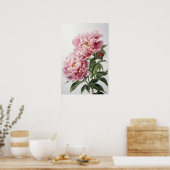 Roze Pioen Bloem Kunstprint Poster (Keuken)