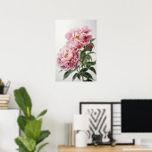 Roze Pioen Bloem Kunstprint Poster (Thuiskantoor)