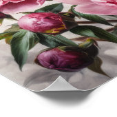 Roze Pioen Bloem Kunstprint Poster (Hoek)