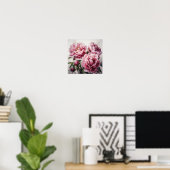 Roze Pioen Bloem Kunstprint Poster (Thuiskantoor)