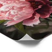 Roze Pioen Bloem Kunstprint Poster (Hoek)