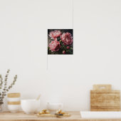 Roze Pioen Bloem Kunstprint Poster (Keuken)