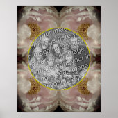 Roze Pioen Bloem Lijst Creëer Uw Eigen Foto Poster (Voorkant)