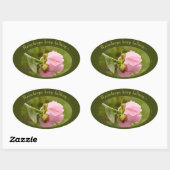 Roze pioen bloem met glinsterende regendruppels CC Ovale Sticker (Vel)