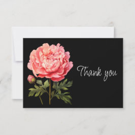 Roze Pioen Bloem Mooie Bloemige Dank je Bedankkaart