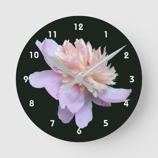 Roze Pioen Bloem  Ronde Klok (Voorkant)