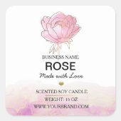 Roze Pioen Bloem Sticker (Voorkant)
