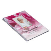 Roze Pioen Bloem Viering van het Leven Begrafenis Notitieboek (Rechterzijde)