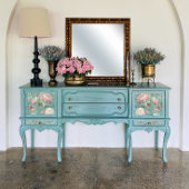 Roze Pioen Bloem Vlinder Blauwgroen Decoupage Rand Tissuepapier