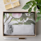 Roze Pioen Bloem Vlinder Frans Postmark Craft Tissuepapier (Geschenk)