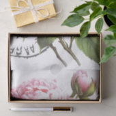 Roze Pioen Bloem Vlinder Frans Postmark Craft Tissuepapier (Geschenk)